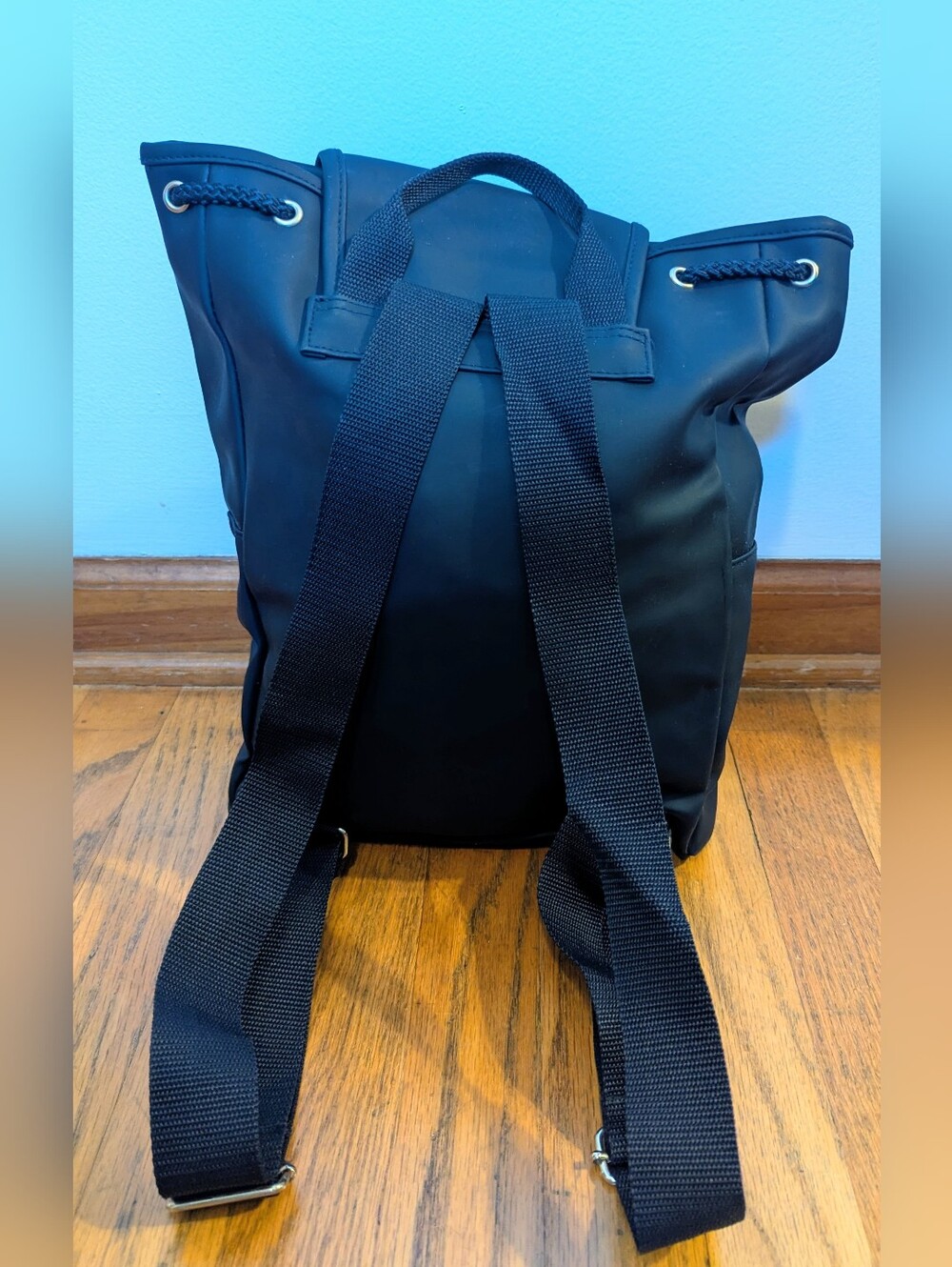 Ralph Lauren Polo Sport 90s Vintage Navy Blue Nylon Bucket Bag Backpack - Picture 4 of 10